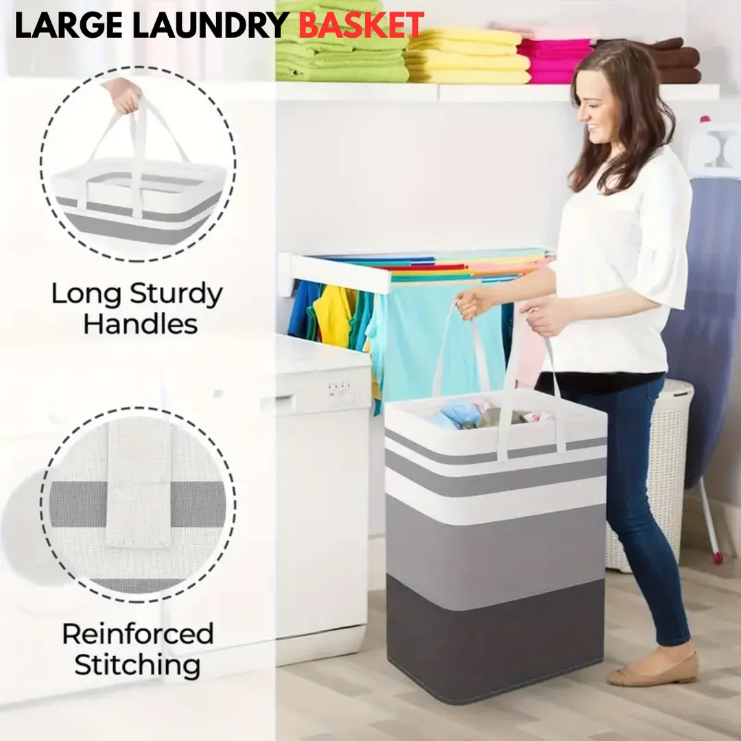 Ultra Large 72L Cloth Laundry Basket – Foldable & Lightweight (Multicolor) product image