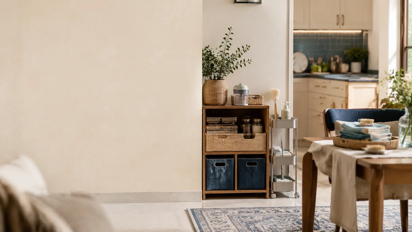 Organized modern home with practical everyday storage solutions
